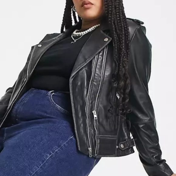 NWT BARNEY'S | Washed Leather Moto Jacket L/XL - Picture 7 of 16